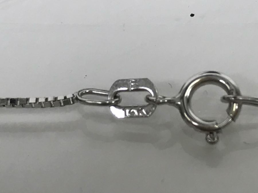 JUST ADDED - 14K White Gold Box Chain Necklace 2.5g [Photo 4]