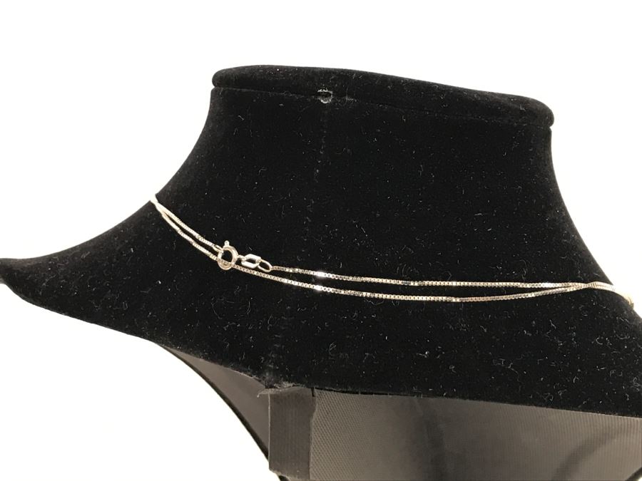 JUST ADDED - 14K White Gold Box Chain Necklace 2.5g [Photo 3]