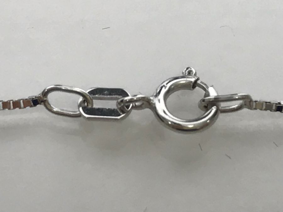 JUST ADDED - 14K White Gold Box Chain Necklace 2.5g [Photo 6]