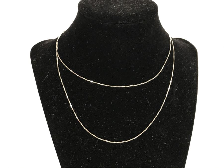 JUST ADDED - 14K White Gold Box Chain Necklace 2.5g [Photo 1]