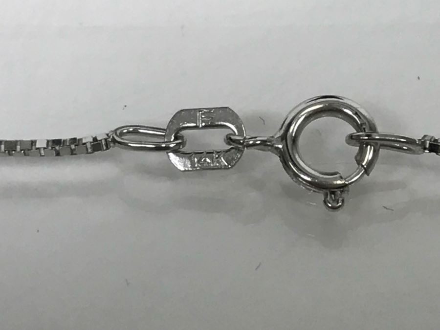 JUST ADDED - 14K White Gold Box Chain Necklace 2.5g [Photo 5]