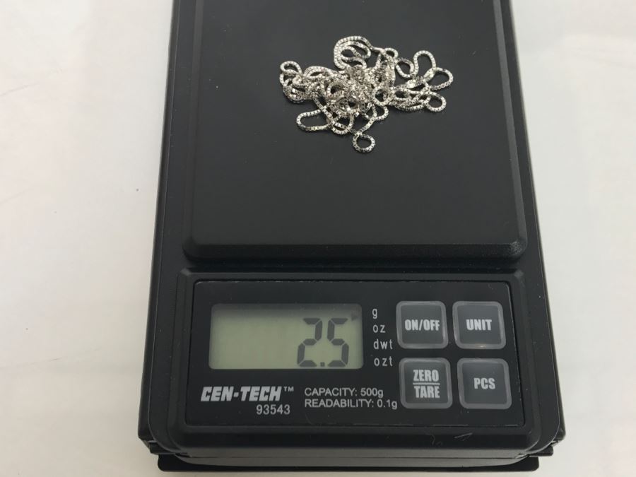 JUST ADDED - 14K White Gold Box Chain Necklace 2.5g [Photo 7]