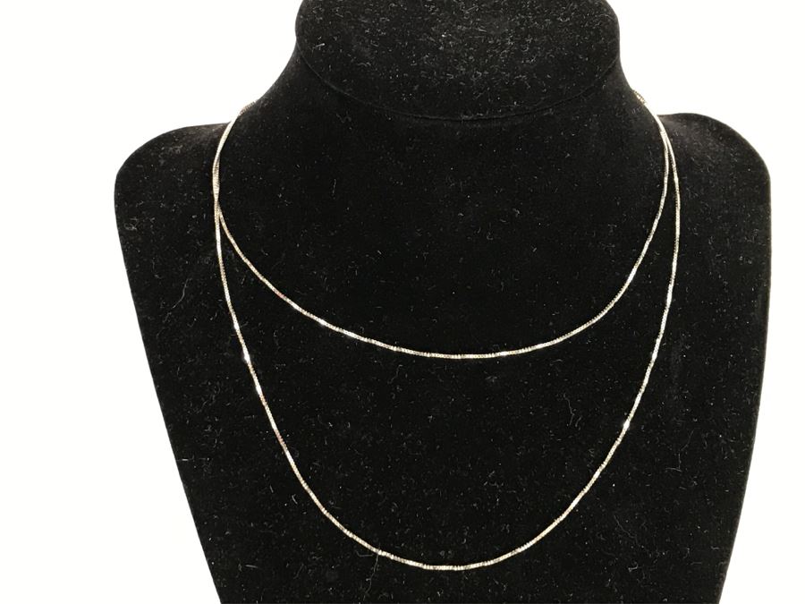 JUST ADDED - 14K White Gold Box Chain Necklace 2.5g [Photo 2]