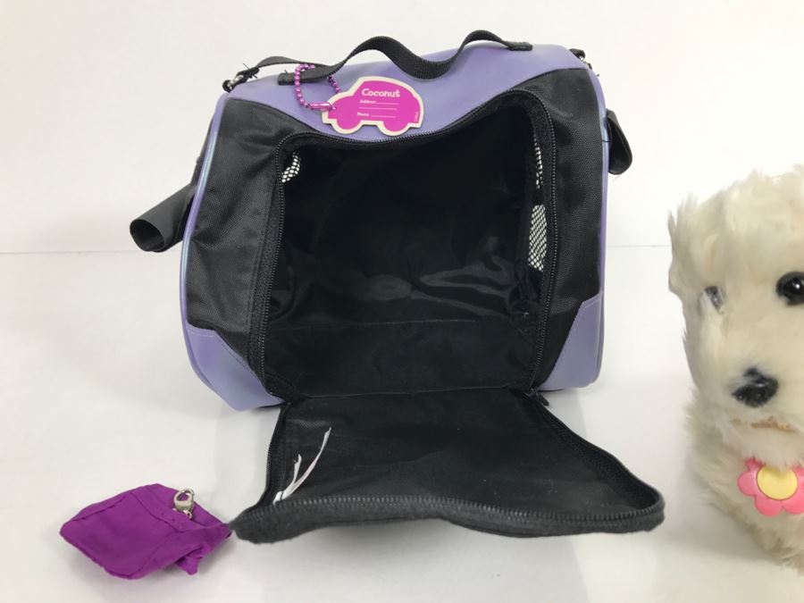 JUST ADDED - American Girl Doll Coconut Dog With Dog Travel Bag [Photo 3]