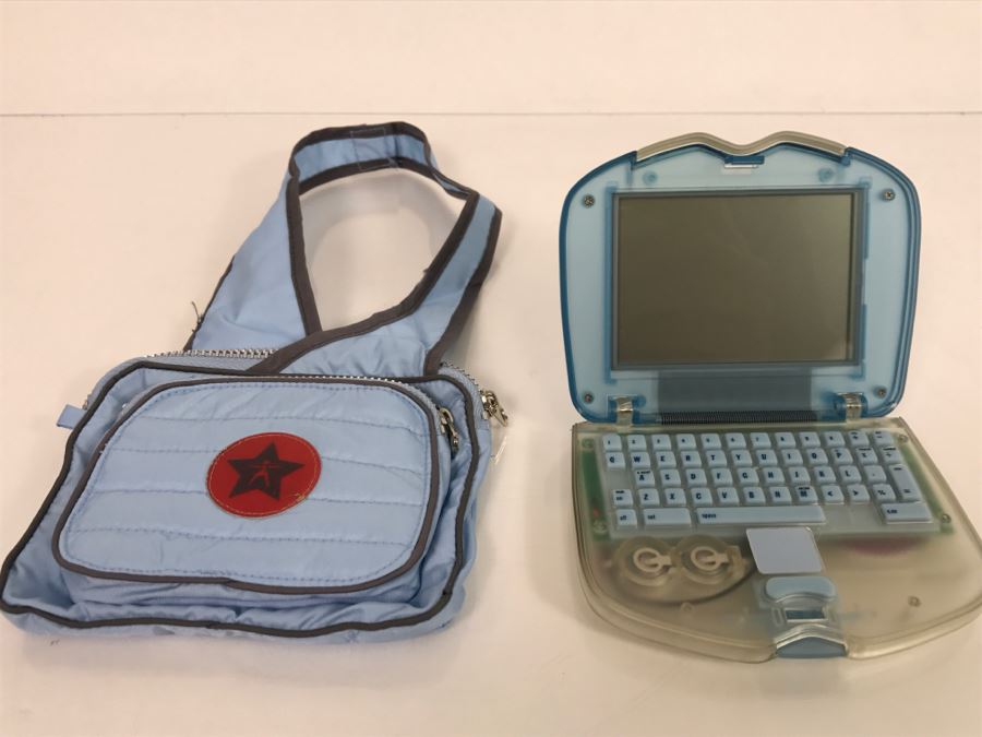 JUST ADDED - American Girl Doll Accessories Blue Laptop Computer With Bag [Photo 1]