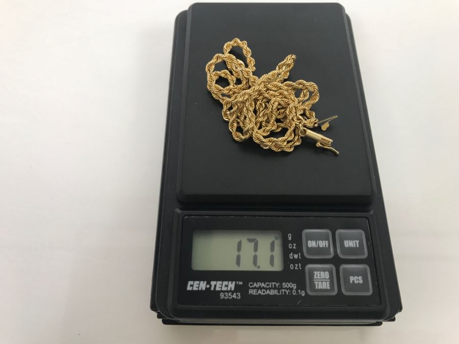 JUST ADDED - Heavy 14K Gold Rope Chain 17.1g $400MV [Photo 2]