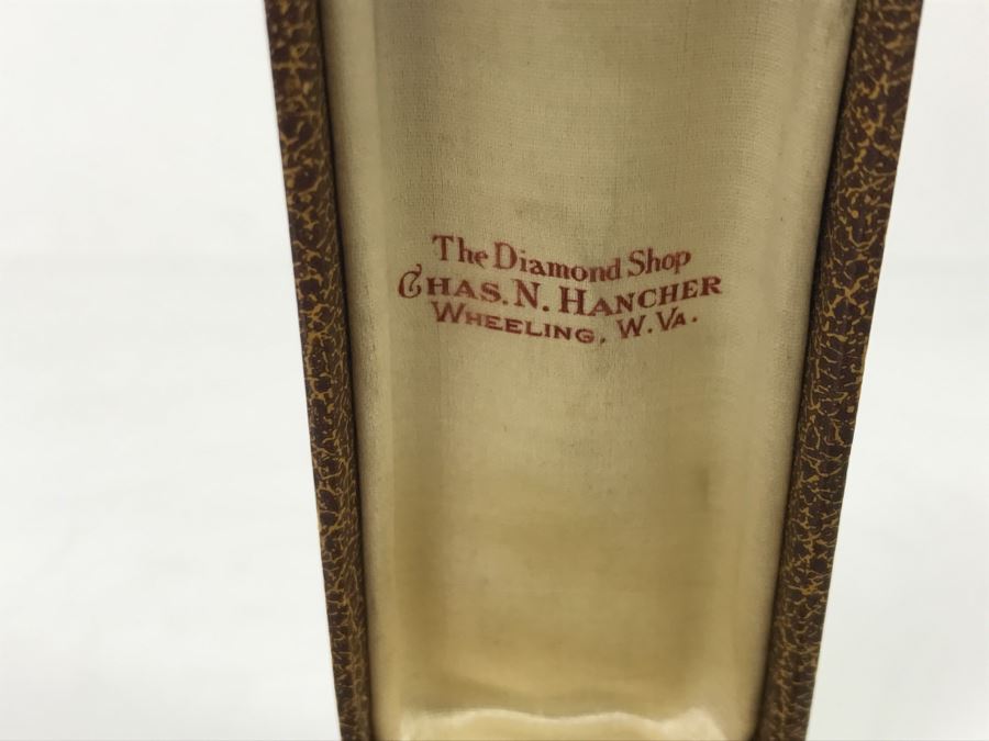 JUST ADDED - 14K Gold Vintage Stick Pin Floral Design With 6 Prong 2.84MM Round Diamond 1.4g In Original Box [Photo 4]