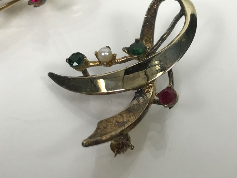 JUST ADDED - Pair Of Silver Tone Brooches [Photo 7]