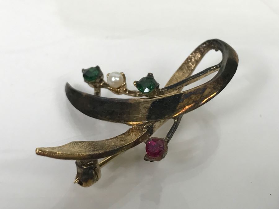 JUST ADDED - Pair Of Silver Tone Brooches [Photo 8]