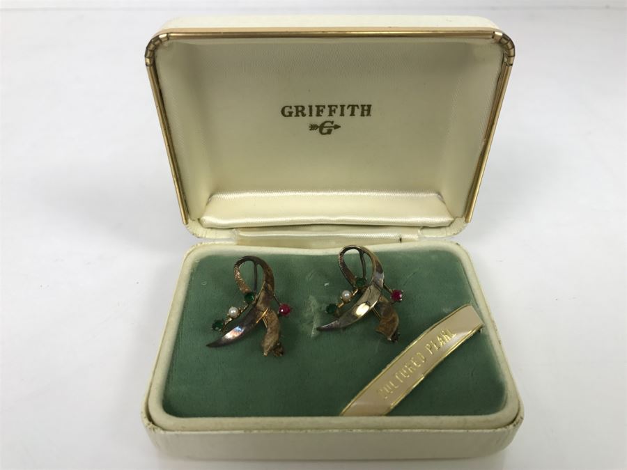 JUST ADDED - Pair Of Silver Tone Brooches [Photo 2]