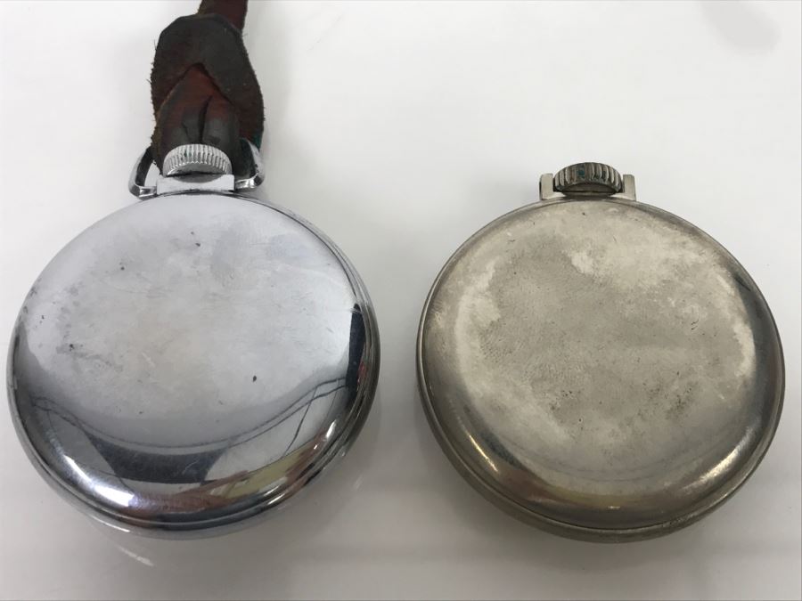 JUST ADDED - Pair Of Pocket Watches - Ingraham And Westclox Pocket Ben (Broken Glass) [Photo 7]