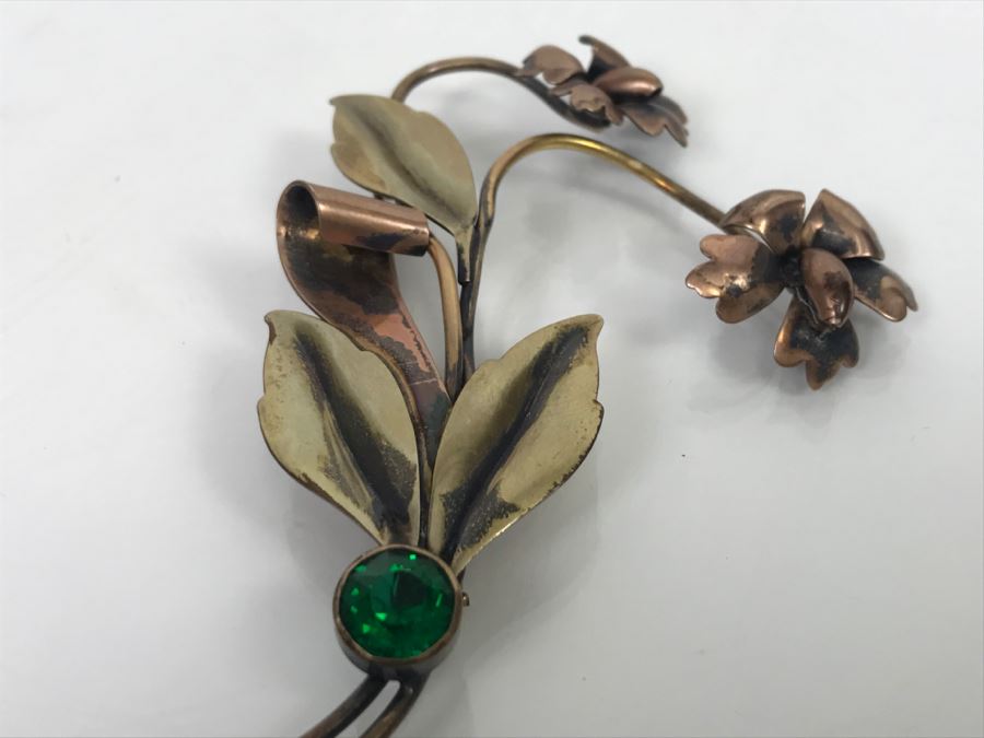 JUST ADDED - Vintage 1/20 12K GF On Silver Floral Brooch [Photo 4]