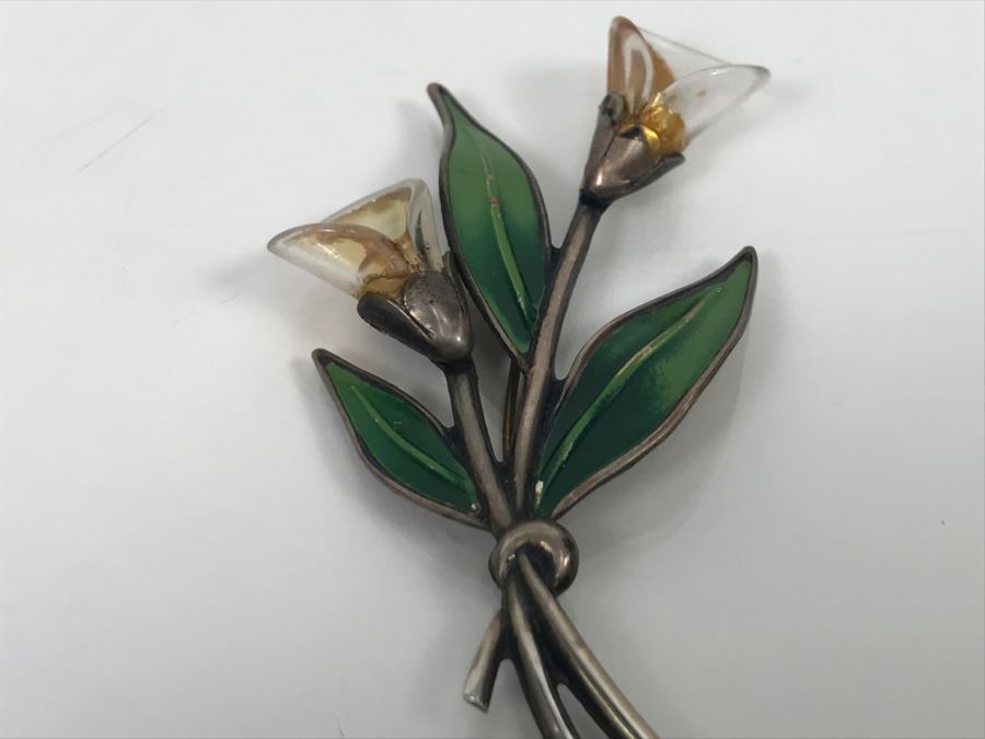 JUST ADDED - Sterling Silver Floral Brooch 10.5g [Photo 4]