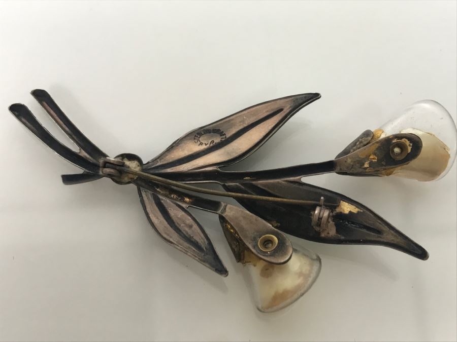 JUST ADDED - Sterling Silver Floral Brooch 10.5g [Photo 6]