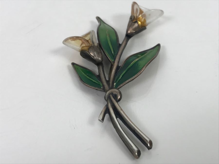JUST ADDED - Sterling Silver Floral Brooch 10.5g