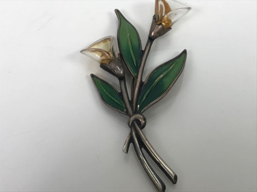 JUST ADDED - Sterling Silver Floral Brooch 10.5g
