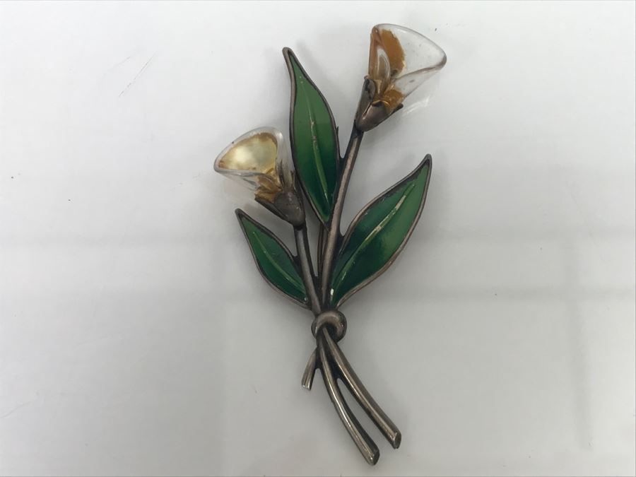 JUST ADDED - Sterling Silver Floral Brooch 10.5g [Photo 1]