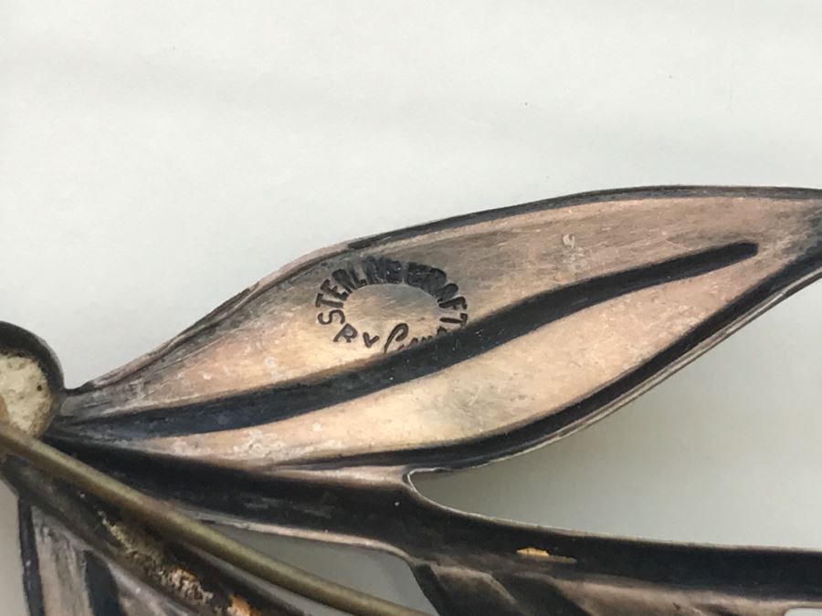 JUST ADDED - Sterling Silver Floral Brooch 10.5g [Photo 7]