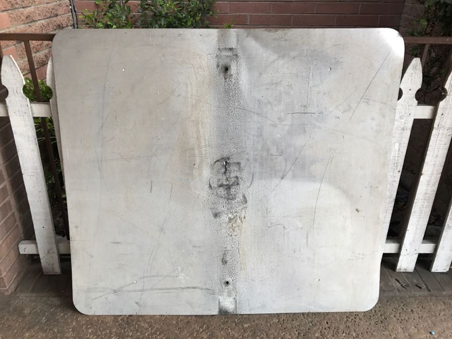 JUST ADDED - Exit 2 Green And White 4' x 4' Road Sign - Picker Find At Scrap Yard - Great For Bathroom Sign :) [Photo 5]