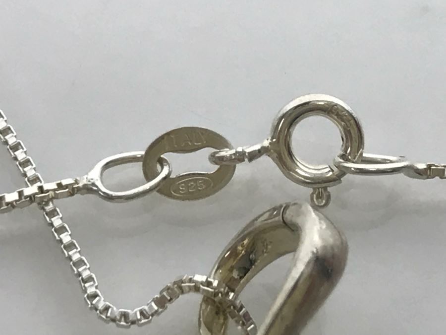 JUST ADDED - Sterling Silver Chain And Pendant With Synthetic Red Stone 8.8g SSJ [Photo 14]