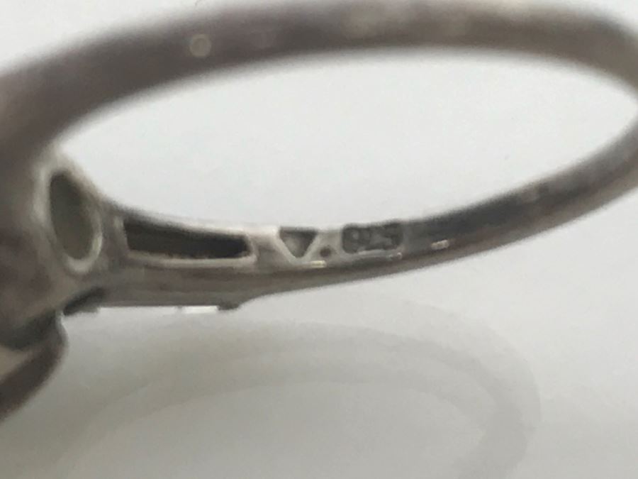 JUST ADDED - Sterling Silver 3-Piece Ring Accented With Large Synthetic Light Blue Topaz Stone 6.1g [Photo 8]