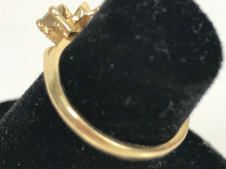 JUST ADDED - 14k Gold Diamond Ring With 3.16mm Diamond And 1.61mm Diamond Size 4 1.9g [Photo 5]