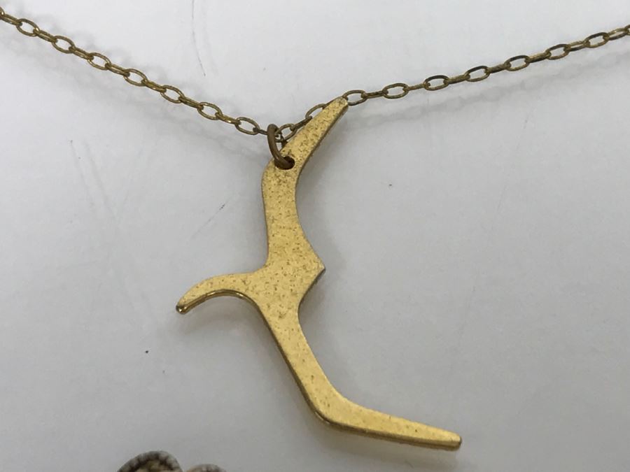 JUST ADDED - Assorted Collection Of Costume Jewelry Including Signed Brooches, Earrings, Ring, Necklace [Photo 11]