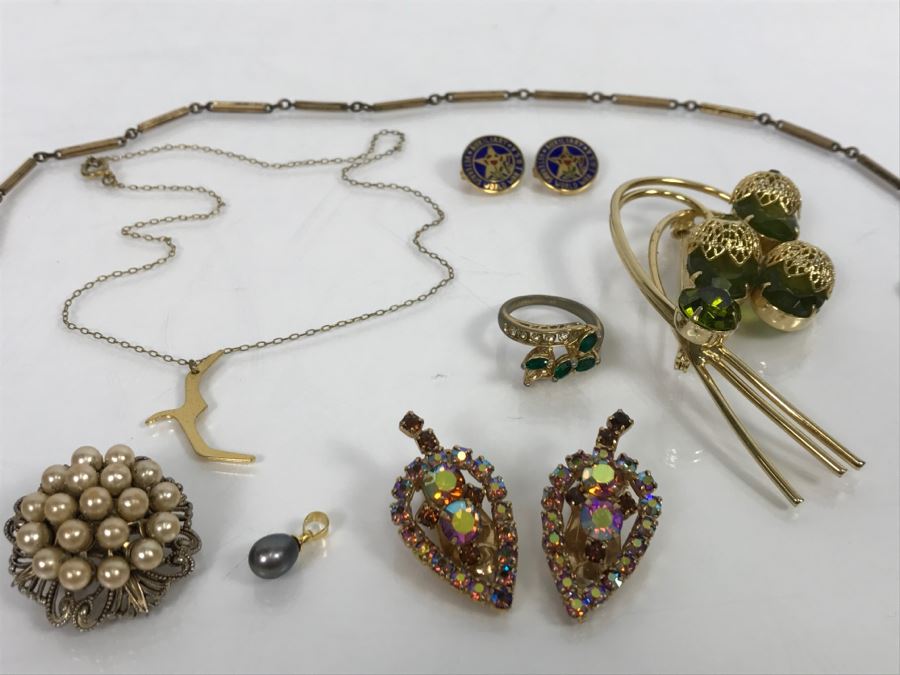JUST ADDED - Assorted Collection Of Costume Jewelry Including Signed ...