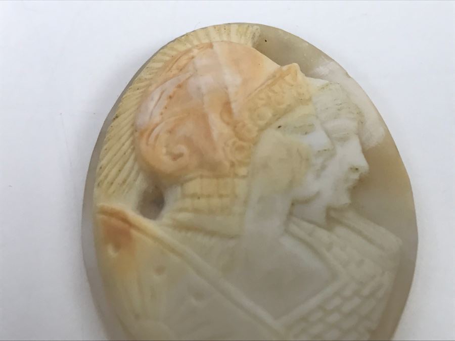 JUST ADDED - Pair Of Carved Shell Cameos - Larger Is Signed 6.2g [Photo 5]