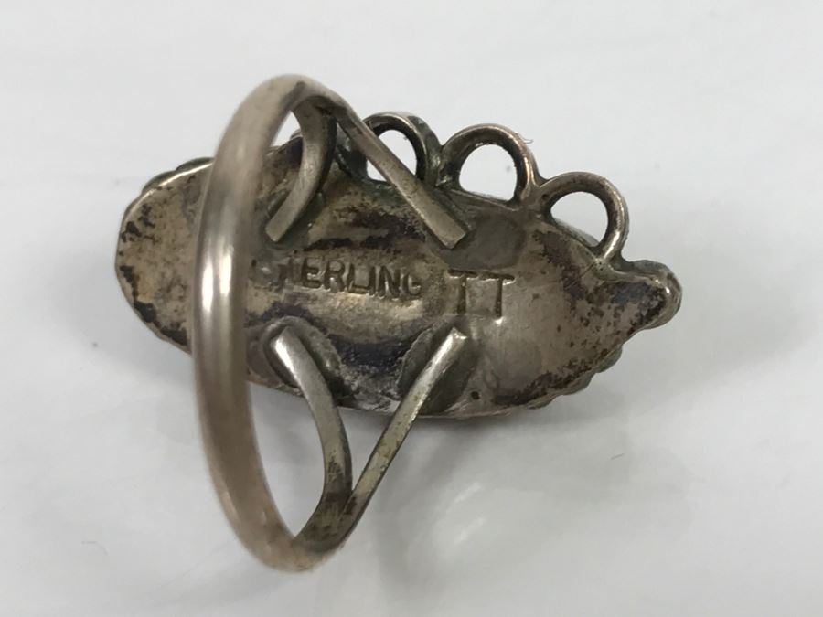 JUST ADDED - Large Sterling Silver Turquoise Ring 4.1g [Photo 8]