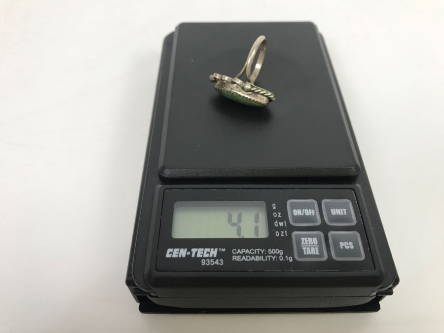 JUST ADDED - Large Sterling Silver Turquoise Ring 4.1g [Photo 11]