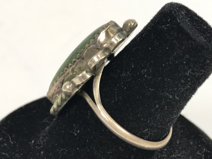 JUST ADDED - Large Sterling Silver Turquoise Ring 4.1g [Photo 6]