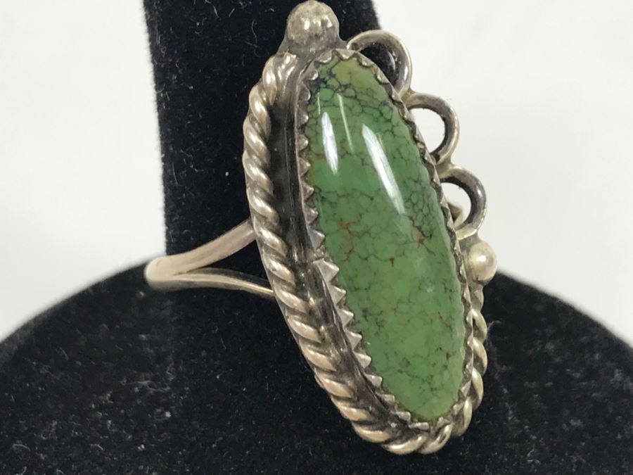 JUST ADDED - Large Sterling Silver Turquoise Ring 4.1g [Photo 4]