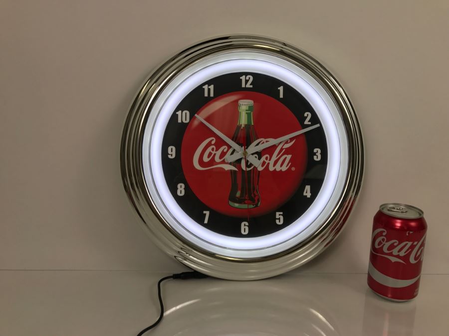 JUST ADDED - New With Opened Box Art Deco Coca-Cola LED Clock [Photo 3]