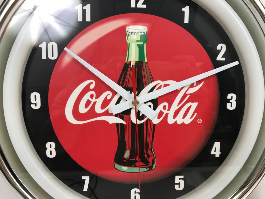 JUST ADDED - New With Opened Box Art Deco Coca-Cola LED Clock [Photo 7]
