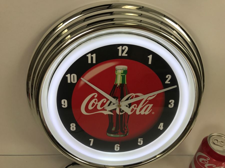 JUST ADDED - New With Opened Box Art Deco Coca-Cola LED Clock [Photo 4]