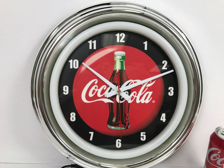 JUST ADDED - New With Opened Box Art Deco Coca-Cola LED Clock [Photo 6]