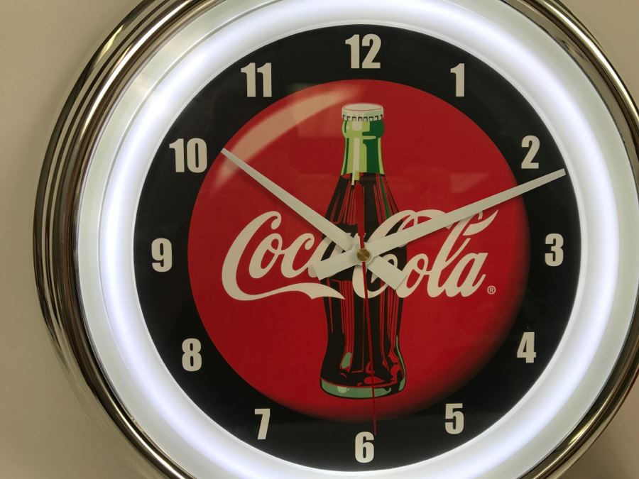 JUST ADDED - New With Opened Box Art Deco Coca-Cola LED Clock [Photo 5]
