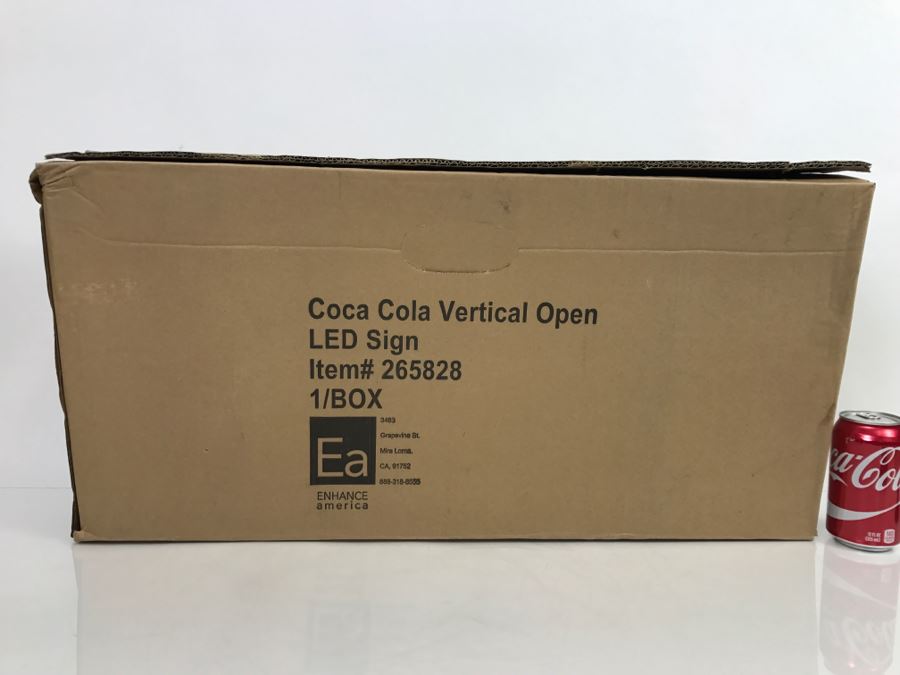 JUST ADDED - New With Opened Box Coca-Cola Vertical Open LED Sign Coke [Photo 3]