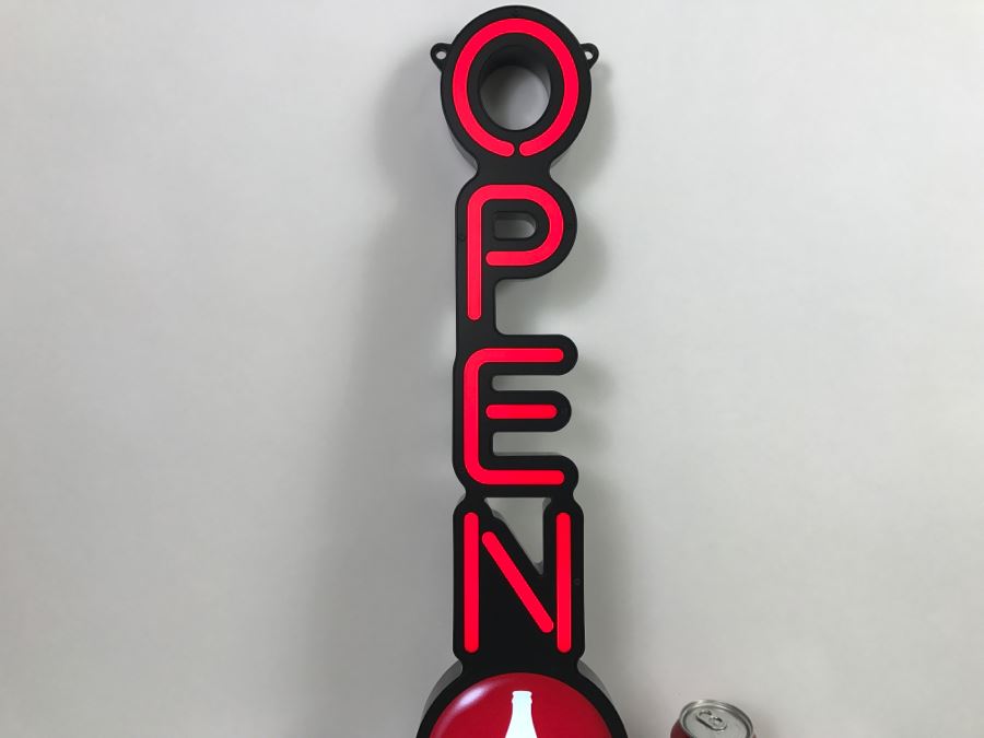 JUST ADDED - New With Opened Box Coca-Cola Vertical Open LED Sign Coke [Photo 10]
