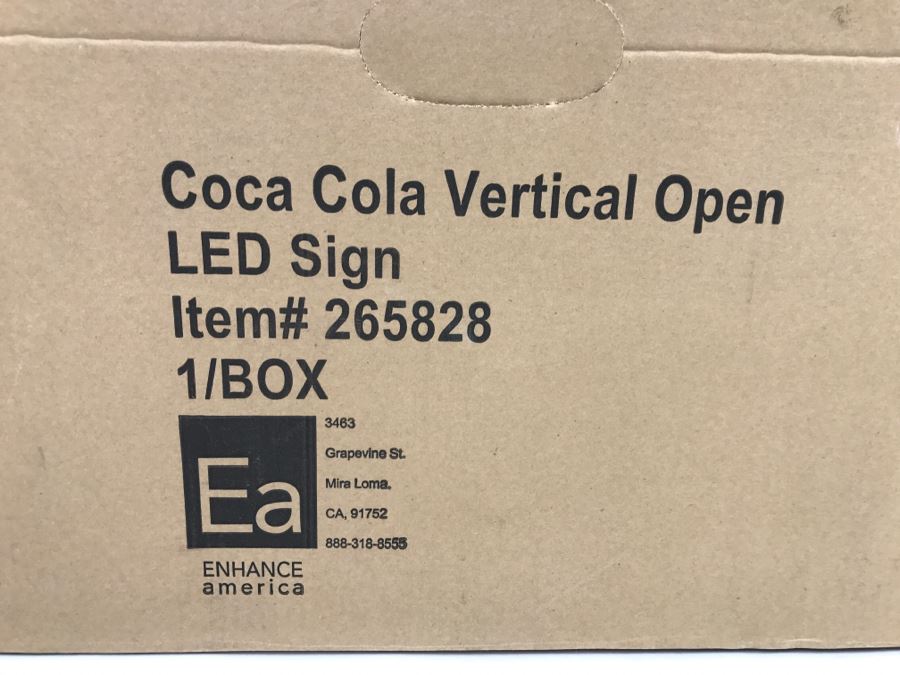 JUST ADDED - New With Opened Box Coca-Cola Vertical Open LED Sign Coke [Photo 4]