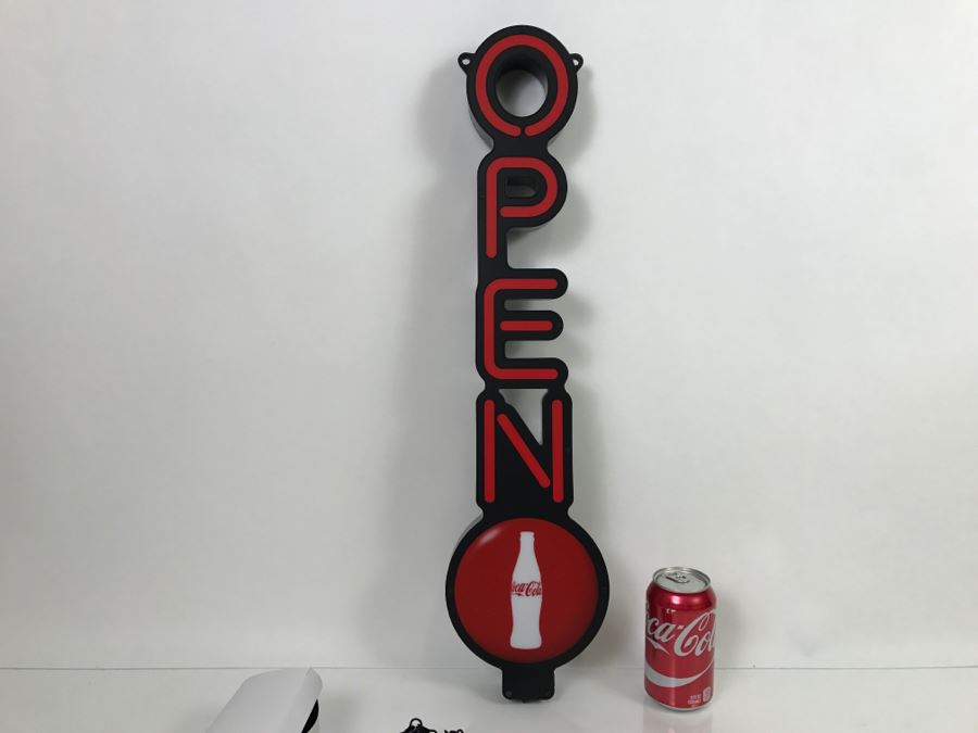 JUST ADDED - New With Opened Box Coca-Cola Vertical Open LED Sign Coke [Photo 8]
