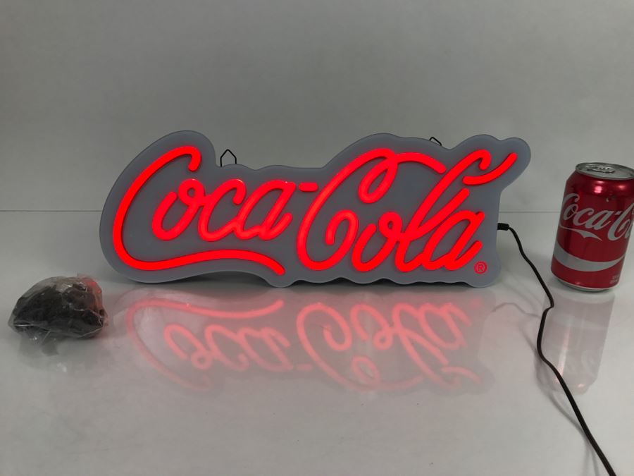 JUST ADDED - New With Opened Box Coca-Cola Mini Script LED Sign Coke [Photo 1]