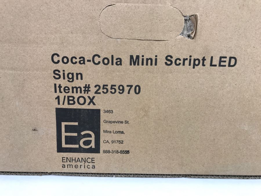 JUST ADDED - New With Opened Box Coca-Cola Mini Script LED Sign Coke [Photo 3]