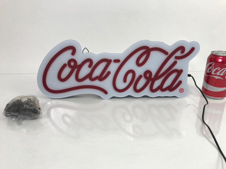 JUST ADDED - New With Opened Box Coca-Cola Mini Script LED Sign Coke [Photo 6]