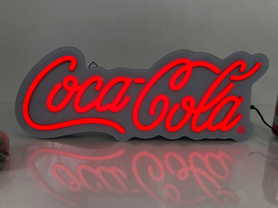 JUST ADDED - New With Opened Box Coca-Cola Mini Script LED Sign Coke [Photo 5]