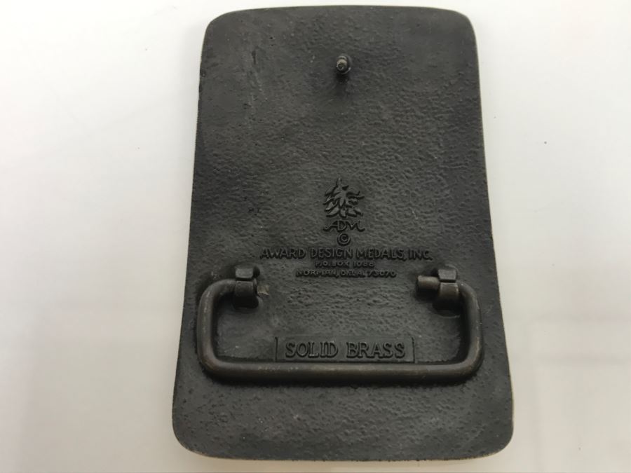 JUST ADDED - San Onofre Nuclear Station San Clemente CA Souther California Edison Brass Belt Buckle [Photo 4]