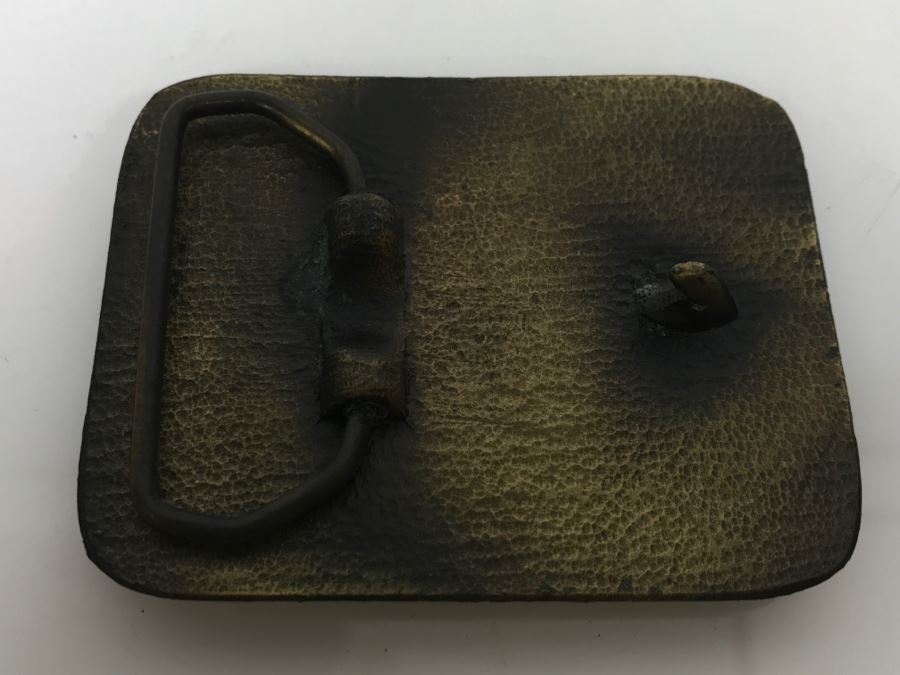 JUST ADDED - Walk Of Fame Hollywood Park June 17, 1979 John Longden, Bill Shoemaker, Eddie Arcaro Brass Belt Buckle [Photo 3]