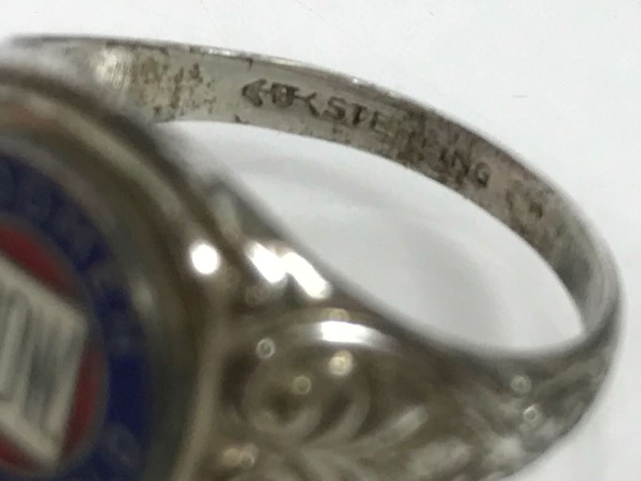 JUST ADDED - Pair Of Sterling Silver Woodmen Of The World WOW Rings And WOW Brooch With Chain [Photo 7]