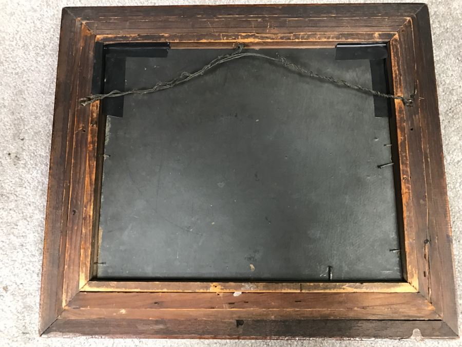 JUST ADDED - Original Oil Painting Of Winter Scene Unknow Artist In Antique Frame 14' X 12' [Photo 13]